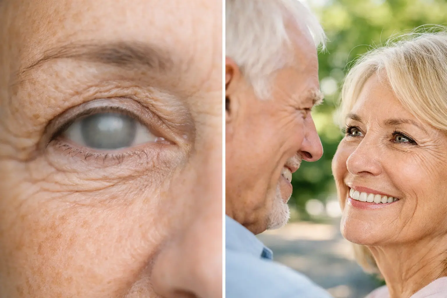 Antes e depois catarata com lente multifocal